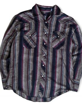 Men's multicolored wrangler cotton Striped Button-Up Shirt